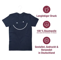 Shirtracer T-Shirt Smile Gesicht Sprüche Statement Dunkelblau
