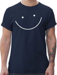 Shirtracer T-Shirt Smile Gesicht Sprüche Statement Dunkelblau
