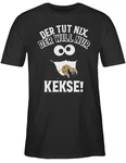 Shirtracer T-Shirt Der tut nix Der will nur Kekse Krümelmonster Cookie Monster Karneval & Fasching Lila/Braun/Schwarz