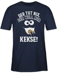 Shirtracer T-Shirt Der tut nix Der will nur Kekse Krümelmonster Cookie Monster Karneval & Fasching Dunkelblau/Lila/Blau/Braun