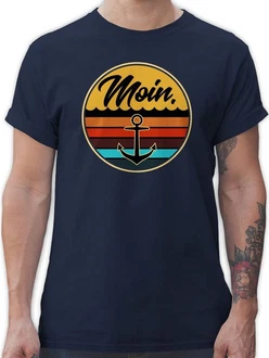 Shirtracer T-Shirt Moin Retro Badge Sprüche Statement