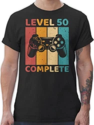 Shirtracer T-Shirt Level 50 Complete Zocker Geburtstag Schwarz/Mischfarben/Dunkelgrau/Rot/Braun