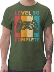 Shirtracer T-Shirt Level 50 Complete Zocker Geburtstag Dunkelgrün