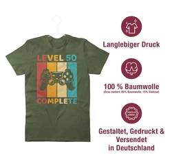 Shirtracer T-Shirt Level 50 Complete Zocker Geburtstag Dunkelgrün