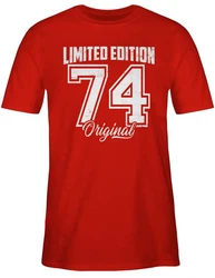 Shirtracer T-Shirt Limited Edition 1974 Original 50. Geburtstag Weiß