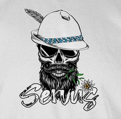 Shirtracer T-Shirt Servus Totenkopf Skull Bayrisch Mode für Oktoberfest Herren Grün/Weiß/Grau/Dunkelgrau/Dunkelrot/Braun