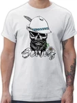 Shirtracer T-Shirt Servus Totenkopf Skull Bayrisch Mode für Oktoberfest Herren Grün/Weiß/Grau/Dunkelgrau/Dunkelrot/Braun