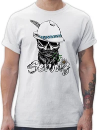 T-Shirt Servus Totenkopf Skull Bayrisch Mode fr Oktoberfest Herren