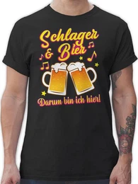 T-Shirt Schlager & Bier darum bin ich hier! Schlager Party Outfit