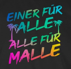 Shirtracer T-Shirt Einer für alle Alle für Malle I Mallorca Party I Malle für alle Sommerurlaub Herren Mischfarben/Rosa/Silber/Braun