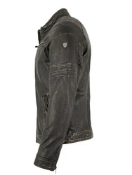 Lederjacken24 Lederjacke Sandfort Herren Bikerjacke schwarz/beige