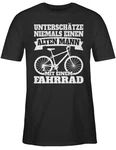 Shirtracer T-Shirt Unterschätze niemals einen alten Mann mit einem Fahrrad weiß