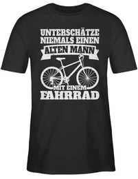 T-Shirt Unterschtze niemals einen alten Mann mit einem Fahrrad - wei Fahrrad Bekleidung Radsport