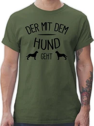 T-Shirt Der mit dem Hund geht Sprche Statement mit Spruch