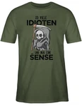 Shirtracer T-Shirt So viele Idioten und nur eine Sense - Sprüche Statement mit Spruch Schwarz