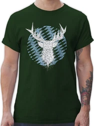 Shirtracer T-Shirt Hirsch Bayern Mode für Oktoberfest Herren Türkis/Grün/Dunkelgrün