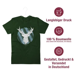 Shirtracer T-Shirt Hirsch Bayern Mode für Oktoberfest Herren Türkis/Grün/Dunkelgrün
