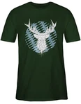 Shirtracer T-Shirt Hirsch Bayern Mode für Oktoberfest Herren Türkis/Grün/Dunkelgrün