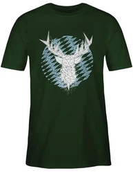 Shirtracer T-Shirt Hirsch Bayern Mode für Oktoberfest Herren Türkis/Grün/Dunkelgrün
