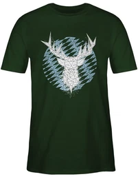 T-Shirt Hirsch Bayern Rauten Mode fr Oktoberfest Herren