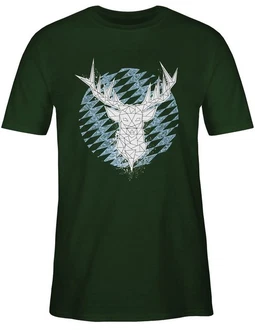 Shirtracer T-Shirt Hirsch Bayern Mode für Oktoberfest Herren Türkis/Grün/Dunkelgrün