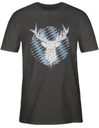 Shirtracer T-Shirt Hirsch Bayern Mode für Oktoberfest Herren Türkis/Blau
