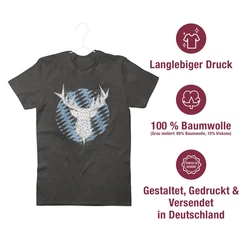 Shirtracer T-Shirt Hirsch Bayern Mode für Oktoberfest Herren Türkis/Blau