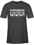 Shirtracer T-Shirt Hre nur MIMIMI Sprche Statement mit Spruch Braun/Schwarz/Dunkelgrau/Grau