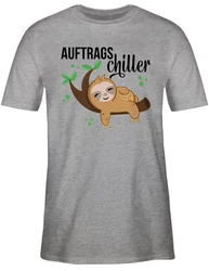 Shirtracer T-Shirt Auftragschiller mit Faultier schwarz
