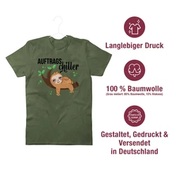Shirtracer T-Shirt Auftragschiller mit Faultier schwarz