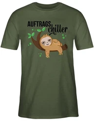 Shirtracer T-Shirt Auftragschiller mit Faultier schwarz