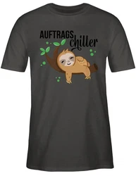 Shirtracer T-Shirt Auftragschiller mit Faultier schwarz