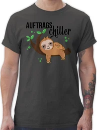 T-Shirt Auftragschiller mit Faultier schwarz Tiere Zubehr