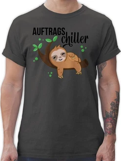 Shirtracer T-Shirt Auftragschiller mit Faultier schwarz