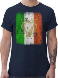 Shirtracer T-Shirt Irland Irische Flagge St. Patricks Day Blau
