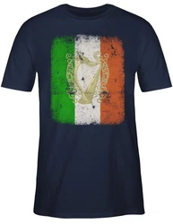 Shirtracer T-Shirt Irland Irische Flagge St. Patricks Day Blau