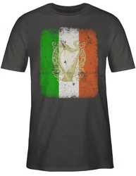 Shirtracer T-Shirt Irland Irische Flagge St. Patricks Day Grün/Blau/Grau/Dunkelgrün/Mischfarben