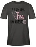Shirtracer T-Shirt Ich bin eine Fee Sprüche Statement mit Spruch Rosa/Gelb/Dunkelgrau/Dunkelgrün