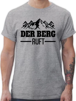 Shirtracer T-Shirt Der Berg ruft schwarz Shirtracer T-Shirt Der Berg ruft schwarz