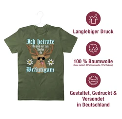 Shirtracer T-Shirt Brutigam Hirsch weiß