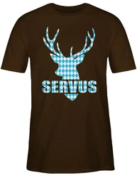 Shirtracer T-Shirt Servus Hirsch Mode für Oktoberfest Herren 