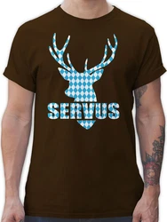 Shirtracer T-Shirt Servus Hirsch Mode für Oktoberfest Herren 