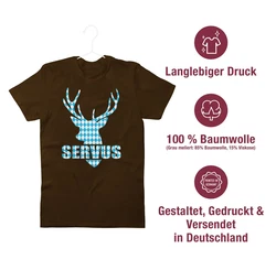 Shirtracer T-Shirt Servus Hirsch Mode für Oktoberfest Herren 