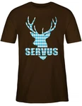 Shirtracer T-Shirt Servus Hirsch Mode für Oktoberfest Herren Türkis