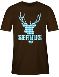 Shirtracer T-Shirt Servus Hirsch Mode für Oktoberfest Herren 