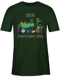 Shirtracer T-Shirt Mein Ruhestands-Bro - Garten Gartenarbeit Grtnern Hobby Outfit Dunkelgrün/Grün