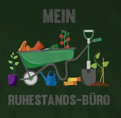 Shirtracer T-Shirt Mein Ruhestands-Bro - Garten Gartenarbeit Grtnern Hobby Outfit Dunkelgrün/Grün