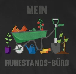 Shirtracer T-Shirt Mein Ruhestands-Bro - Garten Gartenarbeit Grtnern Hobby Outfit Braun/Schwarz/Dunkelgrün/Rot