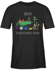 Shirtracer T-Shirt Mein Ruhestands-Bro - Garten Gartenarbeit Grtnern Hobby Outfit Braun/Schwarz/Dunkelgrün/Rot