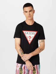 Guess T-Shirt (1-tlg) Schwarz/Grau/Rot